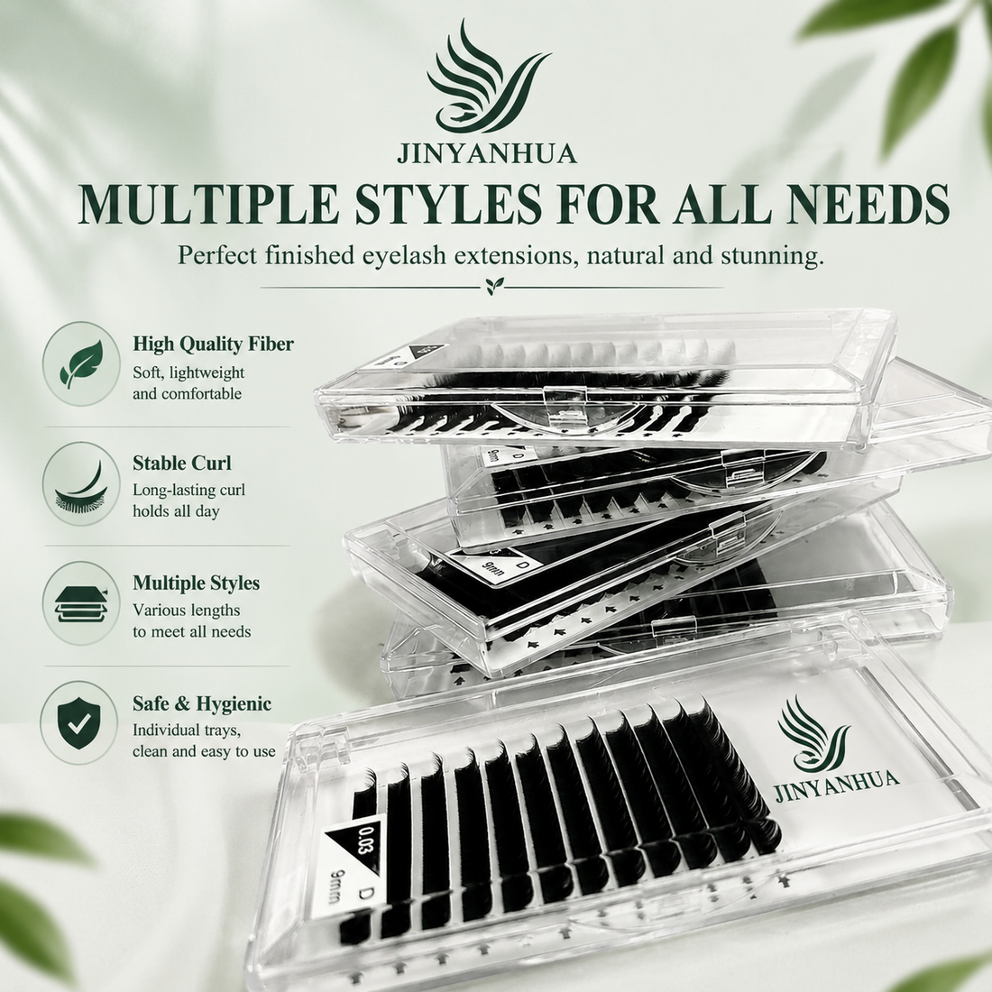 Different lash extension thickness options