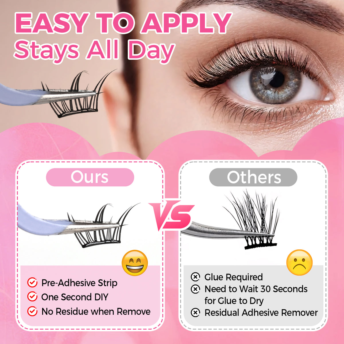 JINYANHUA Self-Stick Lashes - Summer Blue Tears