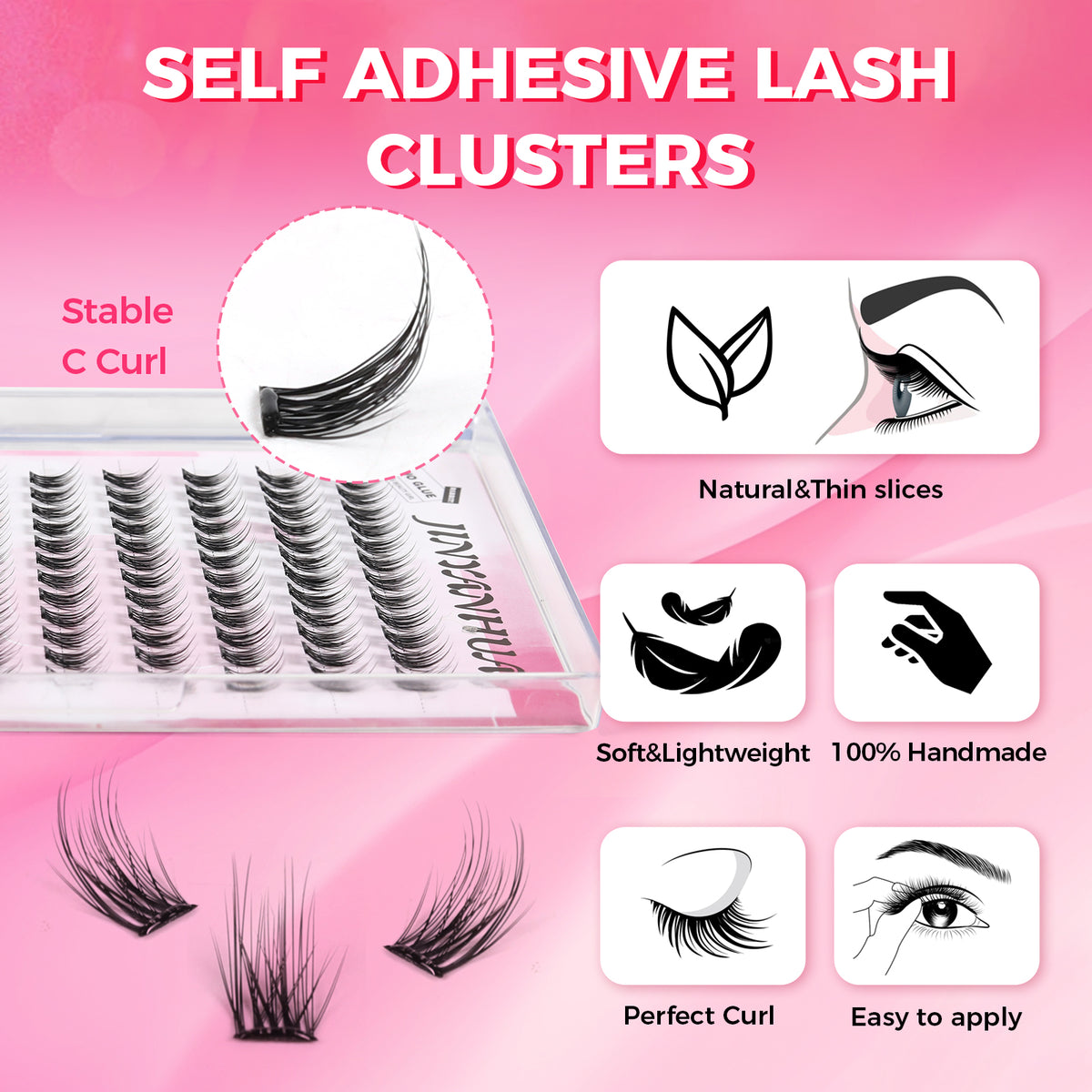 JINYANHUA Self-Stick Lashes - Rain Fan