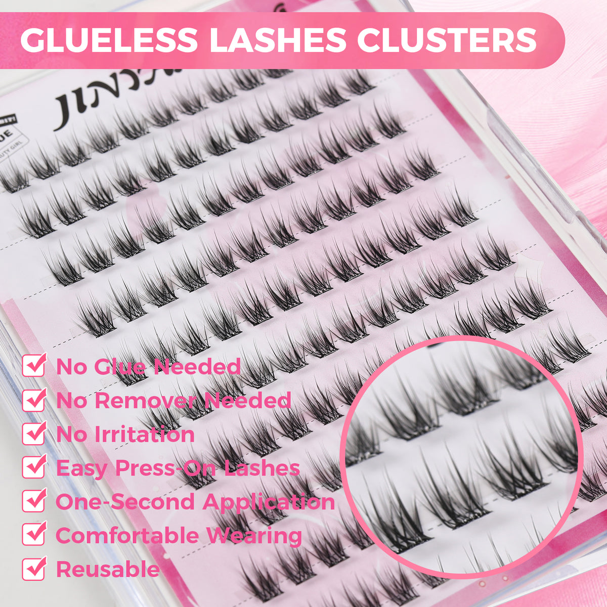 JINYANHUA Self-Stick Lashes - Rain Fan