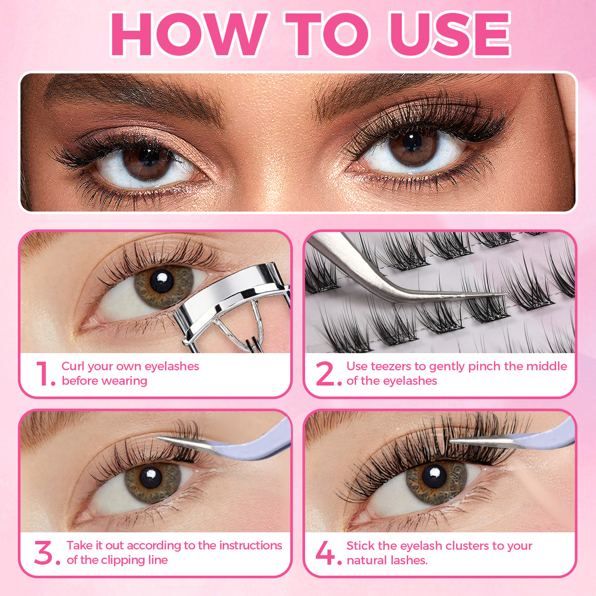 JINYANHUA Self-Stick Lashes - Rain Fan