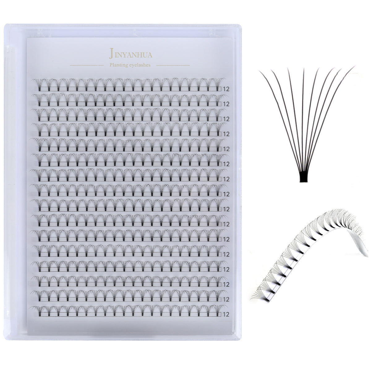 JINYANHUA 8D Single Long 0.07mm Thick Short Stems Large Capacity