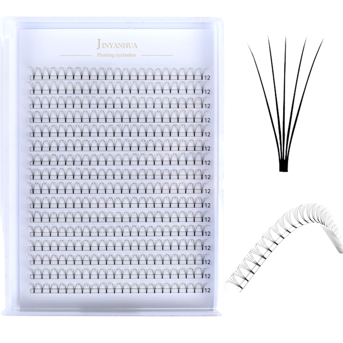 JINYANHUA 5D Single Long 0.07mm Thick Short Stems Large Capacity