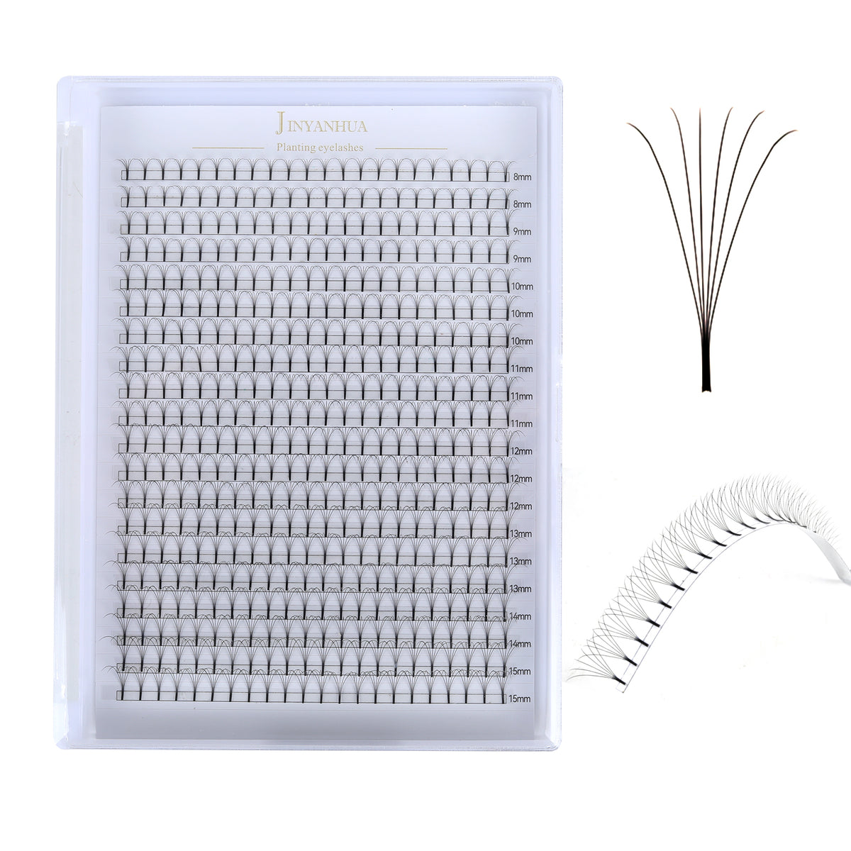 JINYANHUA 8-15mm Mixed Long Stems 0.07mm 6D Large Capacity