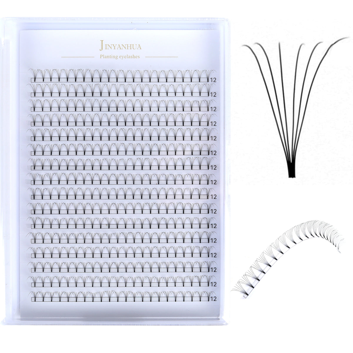 JINYANHUA 6D Single Long 0.07mm Thick Short Stems Large Capacity