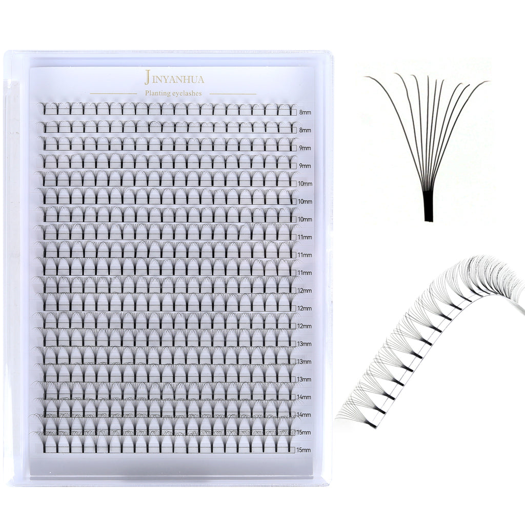 JINYANHUA 8-15mm Mixed Long Stems 0.07mm 9D Large Capacity