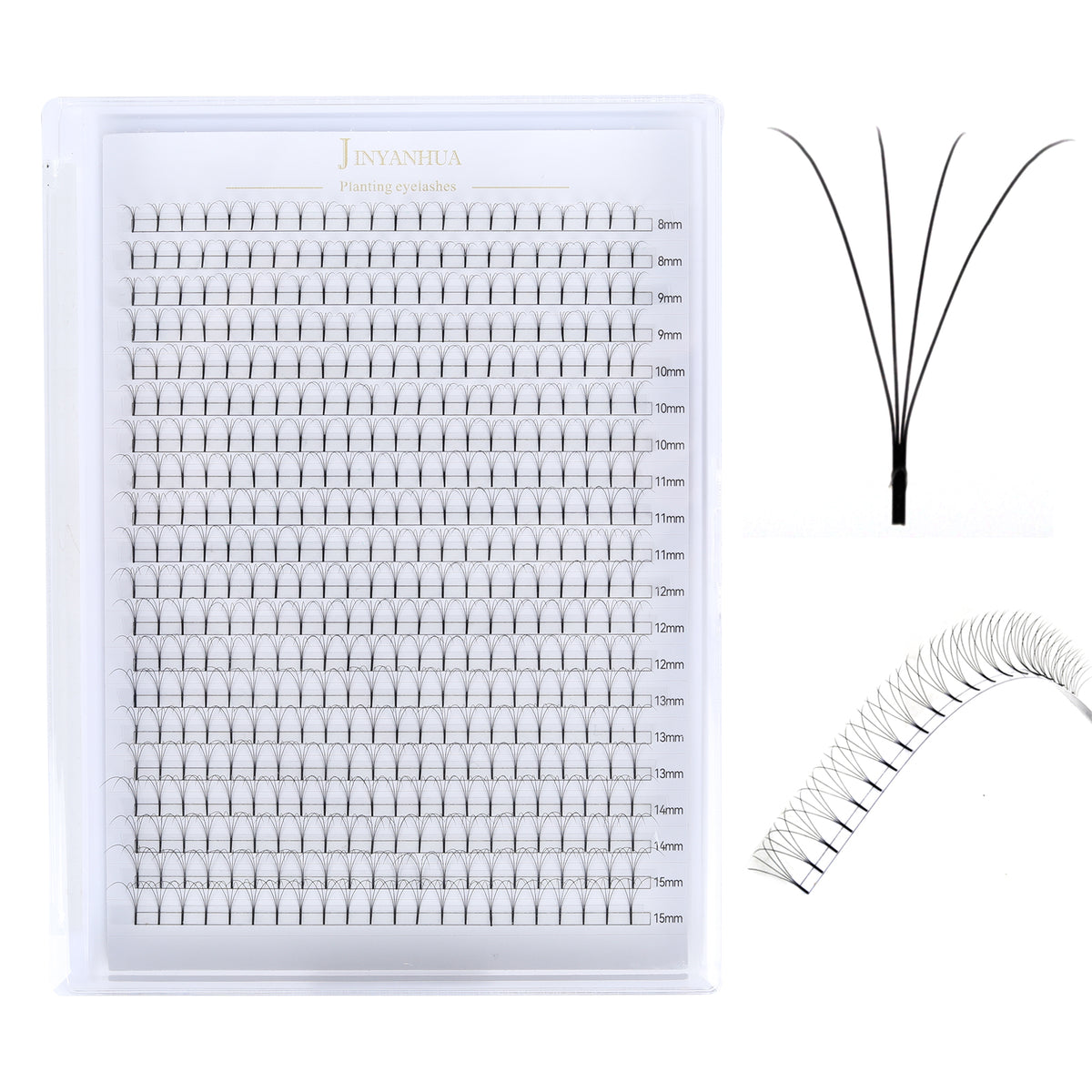 JINYANHUA 4D Mixed Length 0.1mm Thick Long Stems Large Capacity