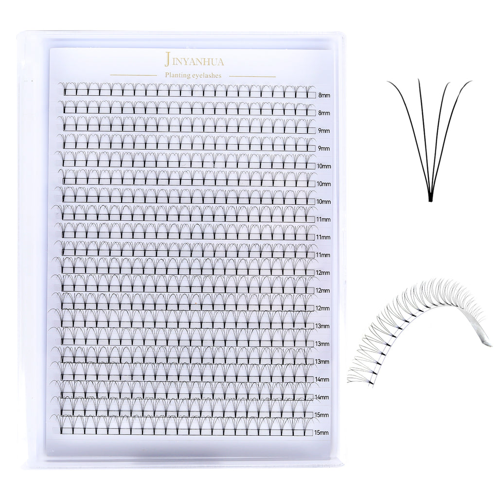 JINYANHUA 8-15mm Mixed Long & Short Stalks 0.07mm 4D Flat Tip Large Capacity
