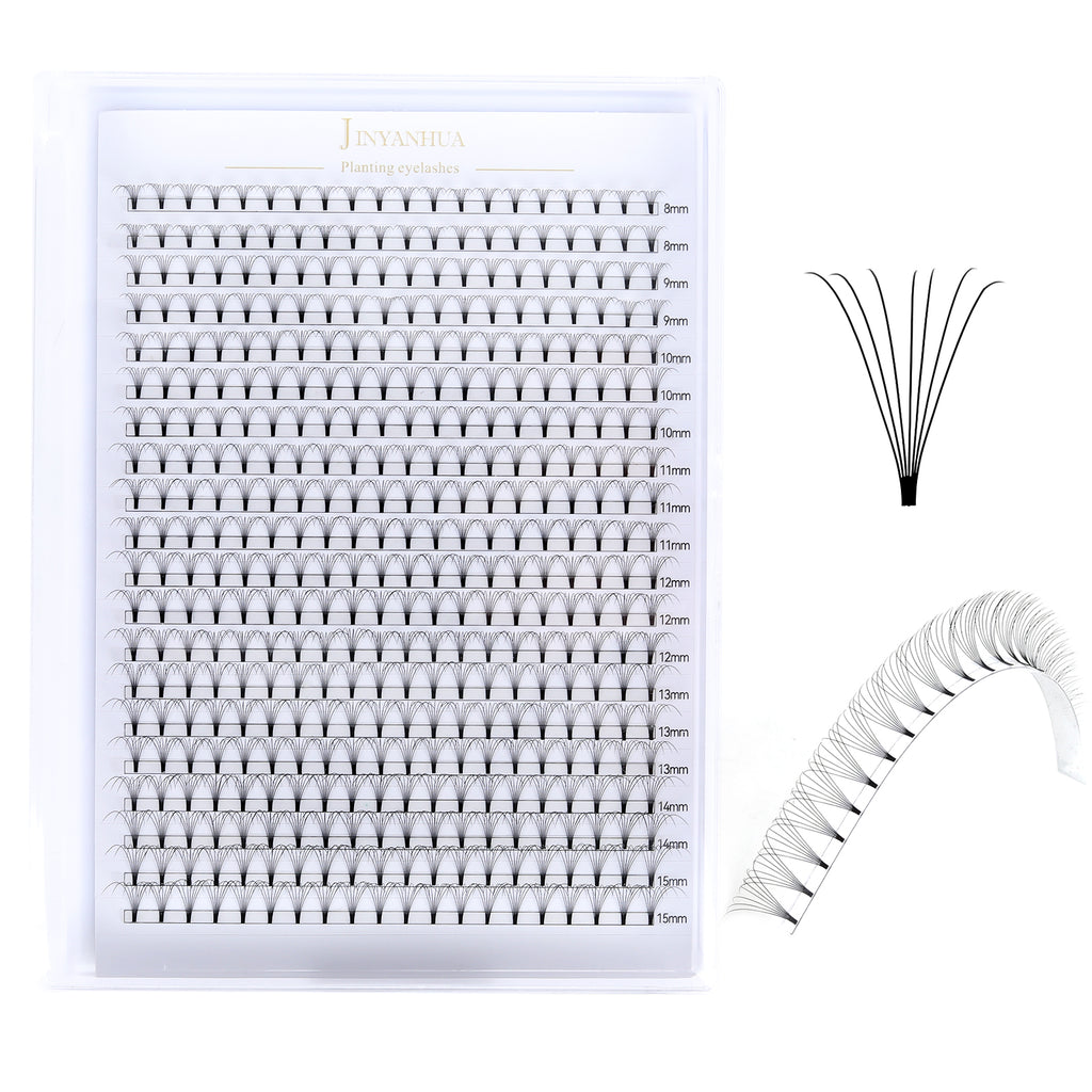 JINYANHUA 8-15mm Mixed Long & Short Stalks 0.07mm 7D Flat Tip Large Capacity