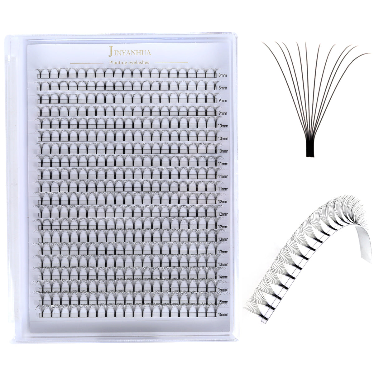 JINYANHUA 8-15mm Mixed Long Stems 0.07mm 10D Large Capacity