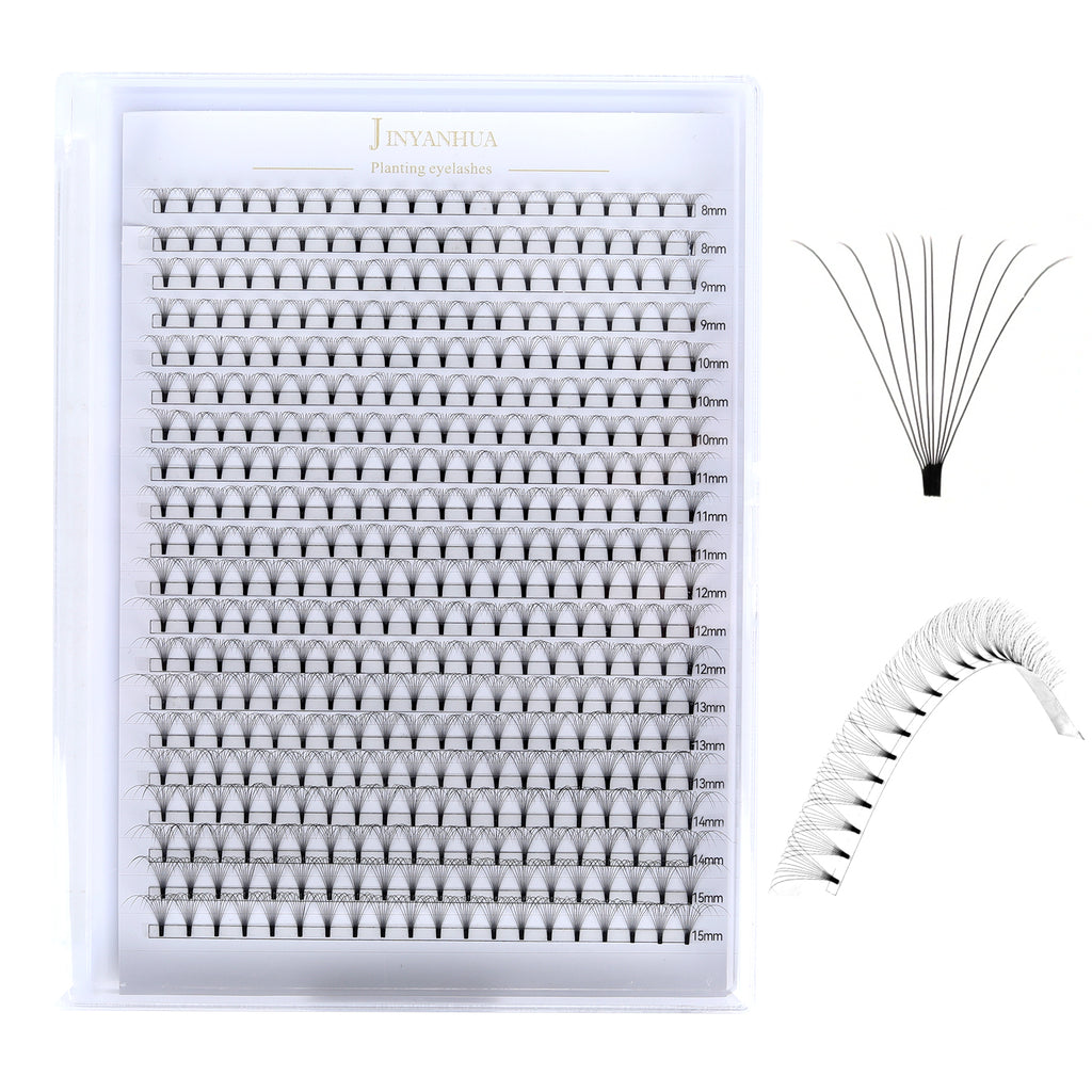 JINYANHUA 8-15mm Mixed Long & Short Stalks 0.07mm 10D Flat Tip Large Capacity