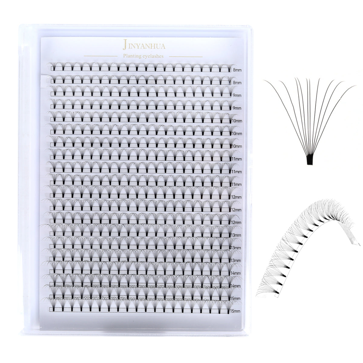 JINYANHUA 8-15mm Mixed Long & Short Stalks 0.07mm 10D Flat Tip Large Capacity