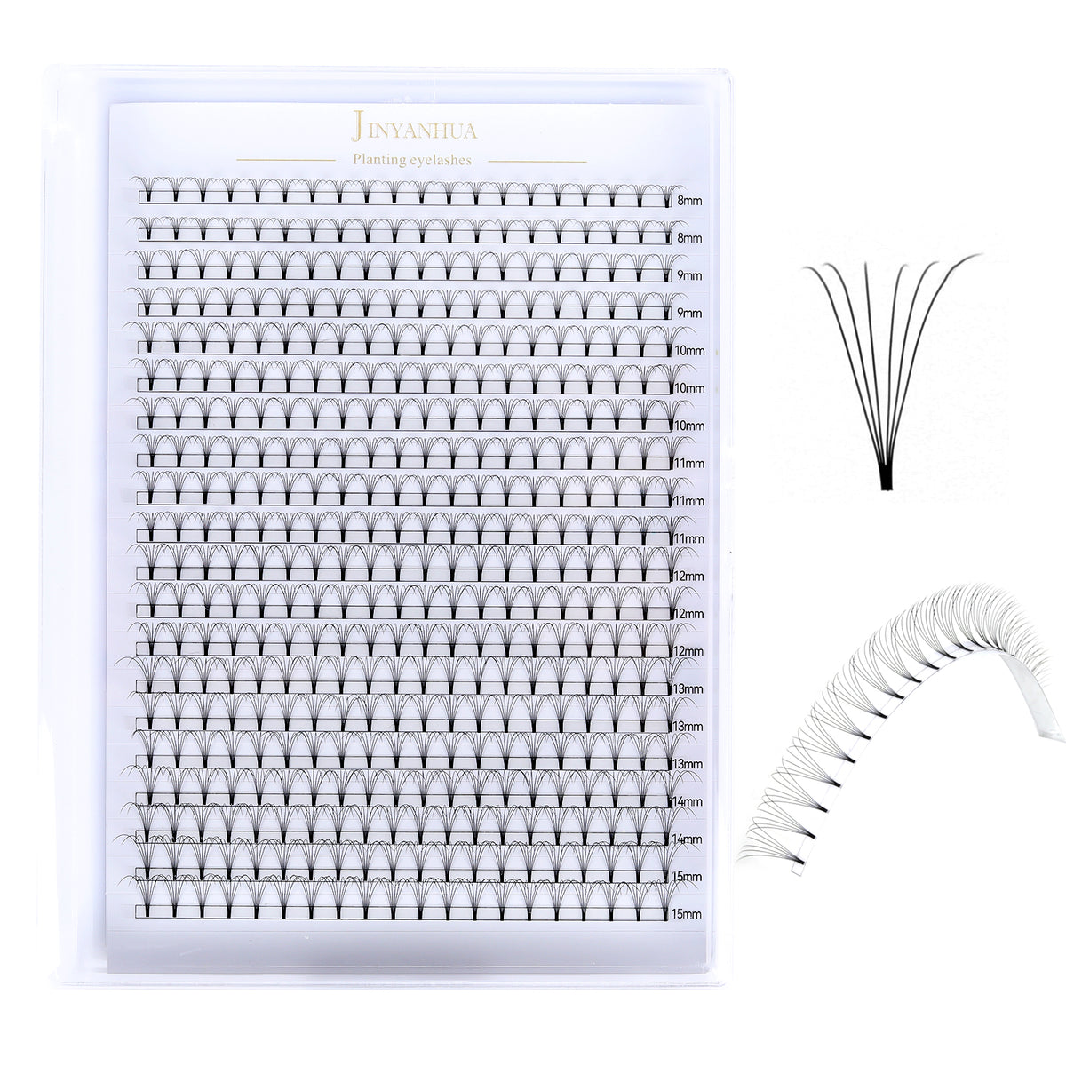 JINYANHUA 8-15mm Mixed Long & Short Stalks 0.07mm 6D Flat Tip Large Capacity