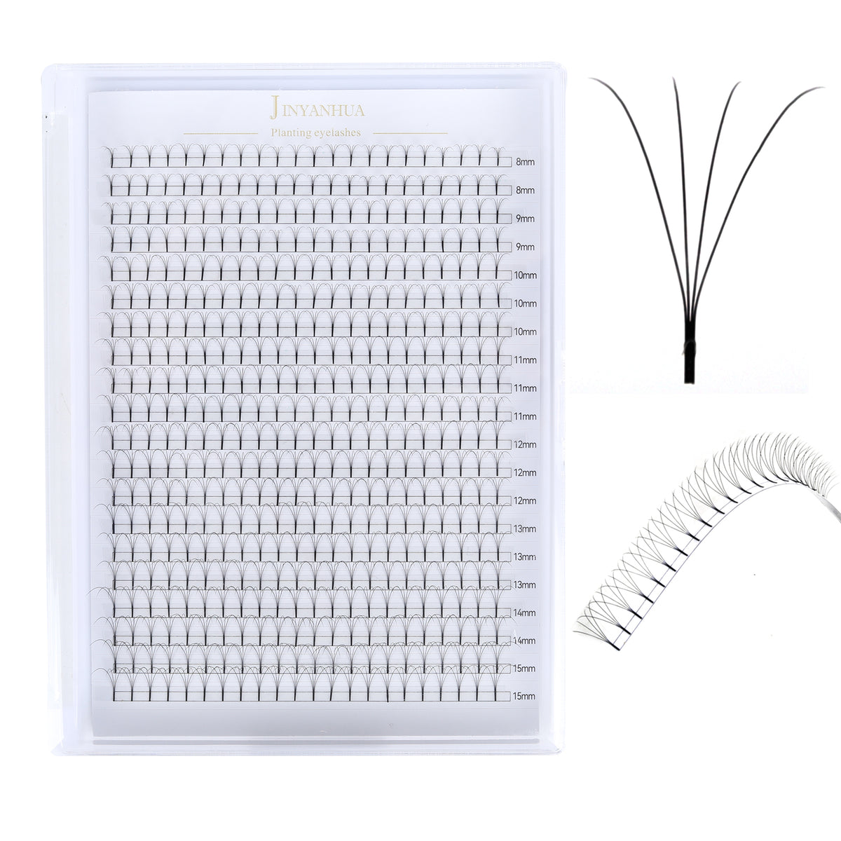 JINYANHUA 8-15mm Mixed Long Stems 0.07mm 4D Large Capacity