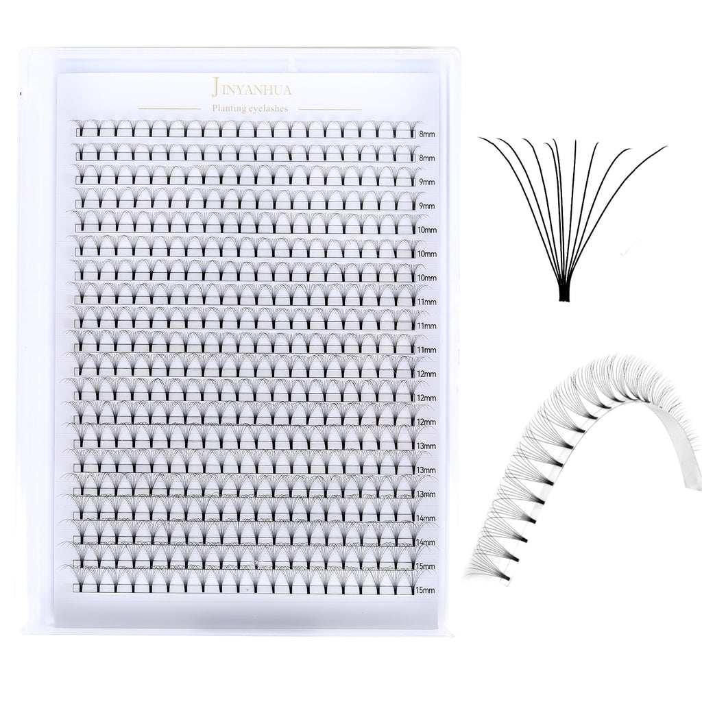 JINYANHUA 8-15mm Mixed Long & Short Stalks 0.07mm 9D Flat Tip Large Capacity