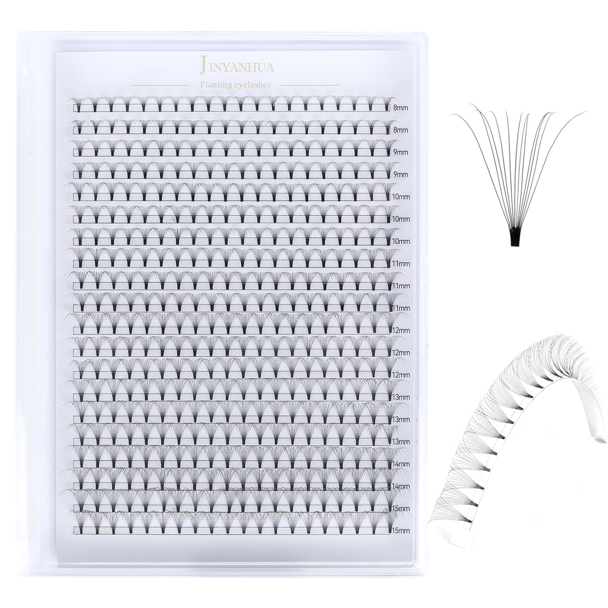 JINYANHUA 8-15mm Mixed Long & Short Stalks 0.07mm 12D Flat Tip Large Capacity
