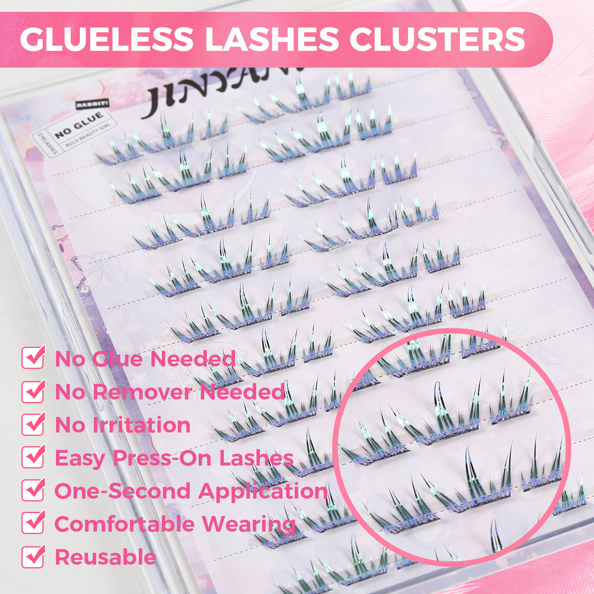 JINYANHUA Self-Stick Lashes - Summer Blue Tears 3