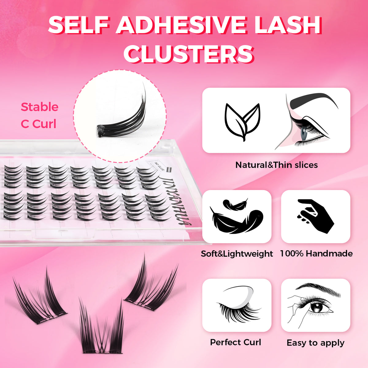 JINYANHUA Self-Stick Lashes - Dense Cat
