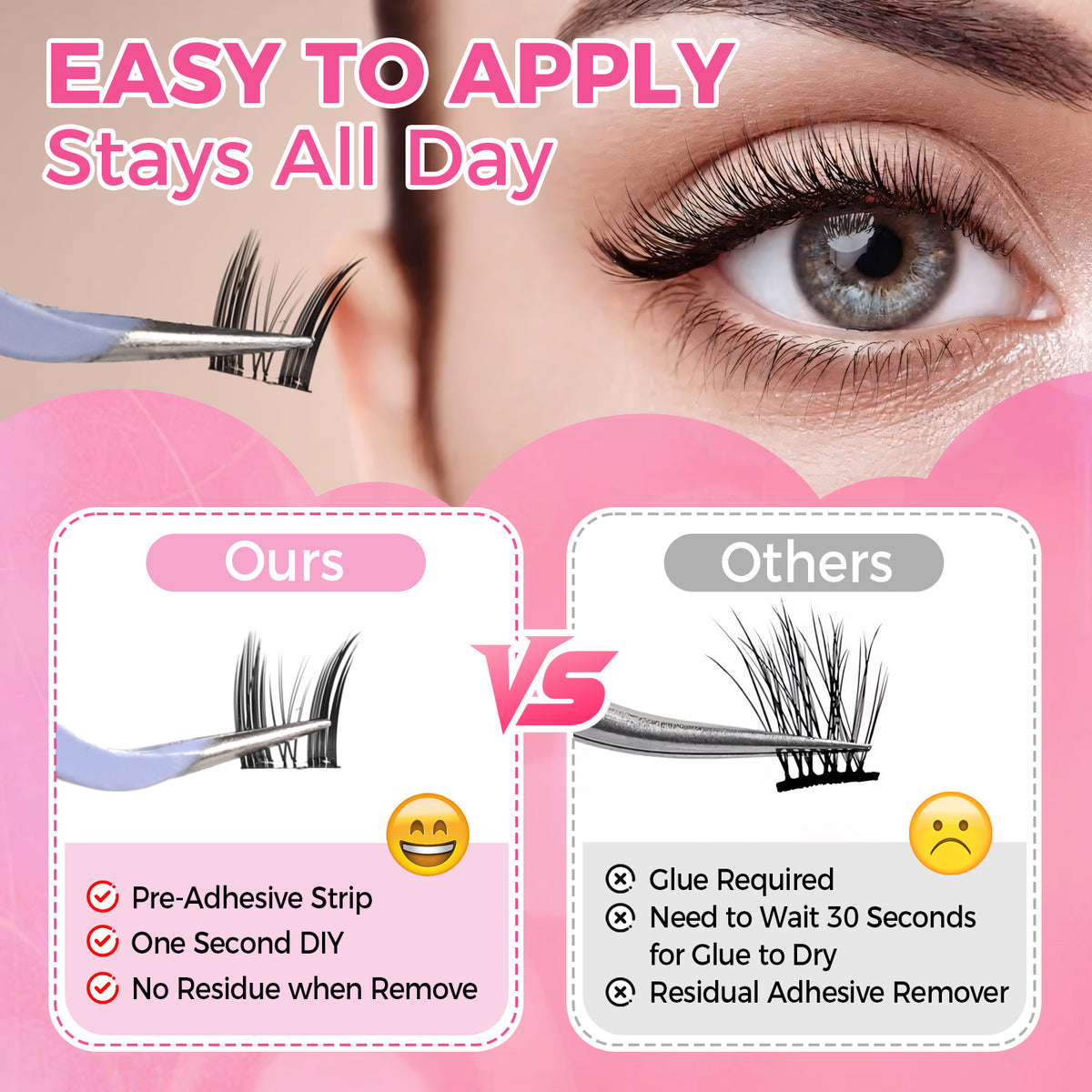 JINYANHUA Self-Stick Lashes - Dense Cat