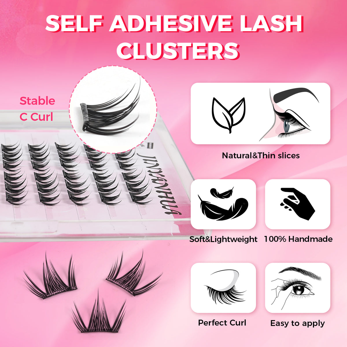 JINYANHUA Self-Stick Lashes - Sweet Little Cat