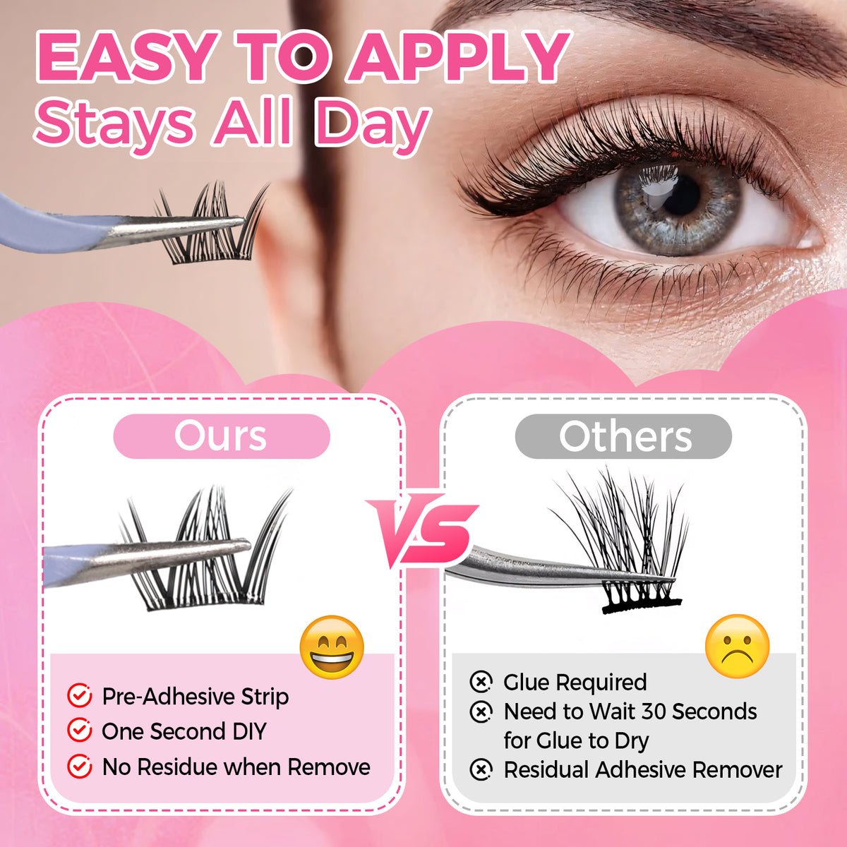 JINYANHUA Self-Stick Lashes - Sweet Little Cat