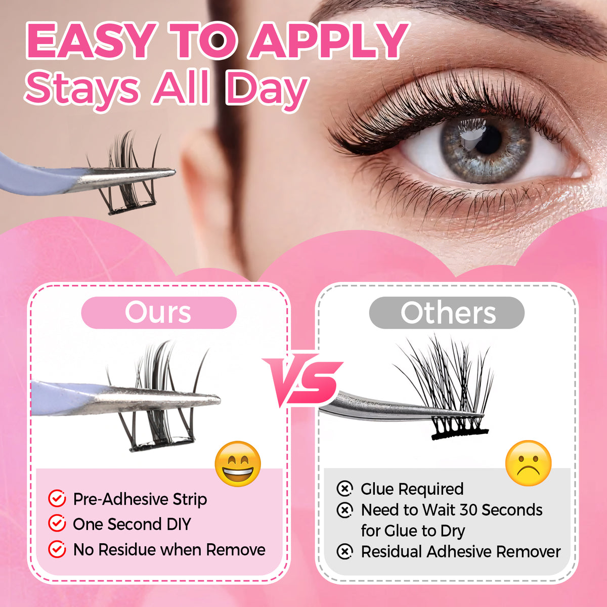 JINYANHUA Self-Stick Lashes - Cloud