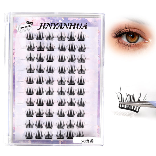 JINYANHUA Self-Adhesive Eyelashes - Fire Tassel Purple