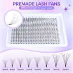 JINYANHUA 8-15mm Mixed Long & Short Stalks 0.07mm 7D Flat Tip Large Capacity