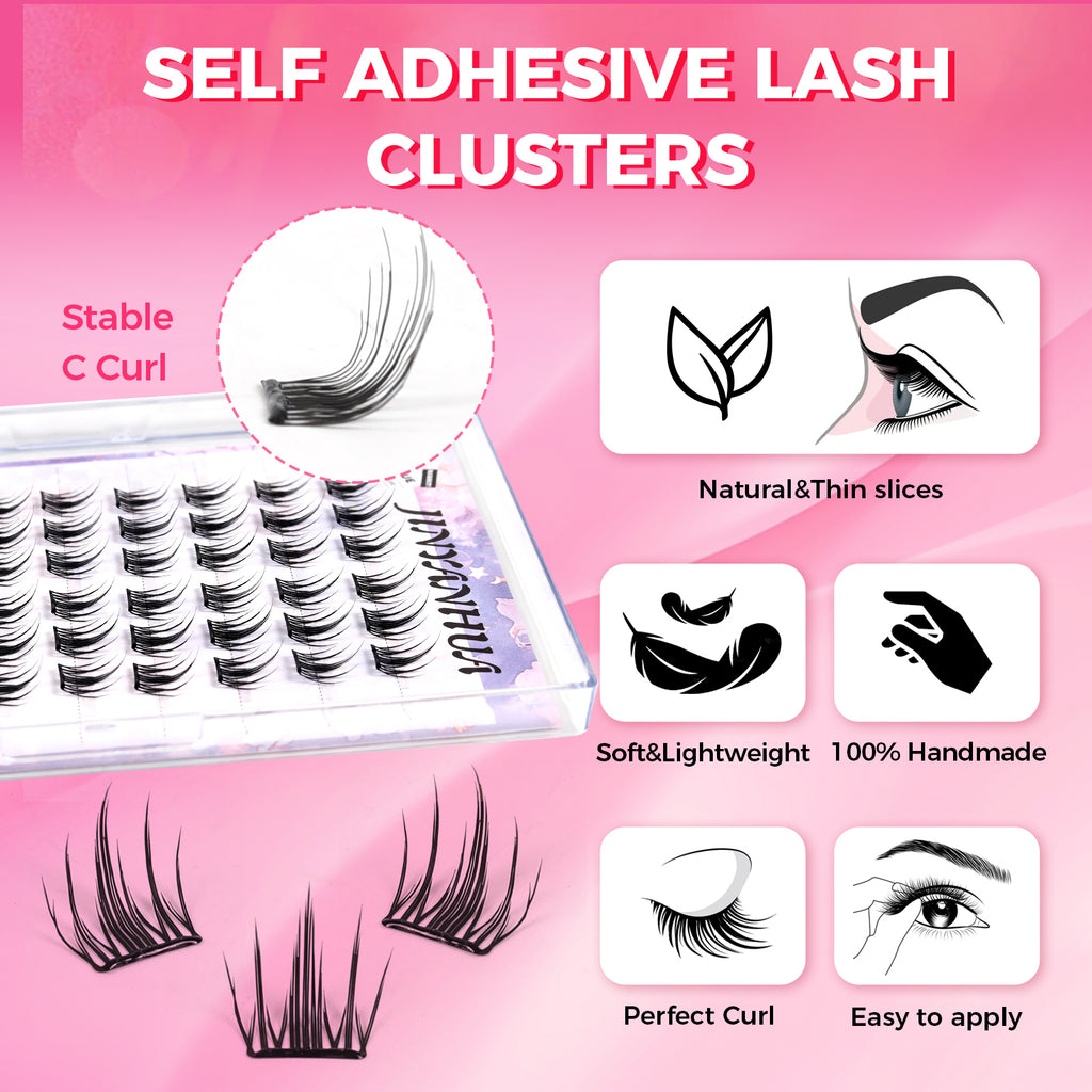 JINYANHUA Self-Adhesive Eyelashes - Fire Tassel Purple
