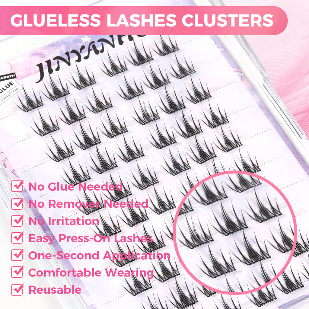 JINYANHUA Self-Adhesive Eyelashes - Fire Tassel Purple