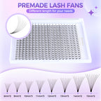 JINYANHUA 8-15mm Mixed Long & Short Stalks 0.07mm 8D Flat Tip Large Capacity