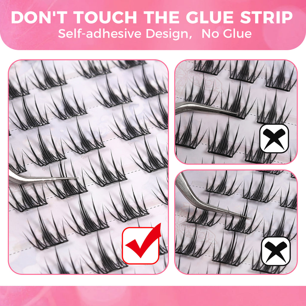 JINYANHUA Self-Stick Lashes - Fire Tassel Purple