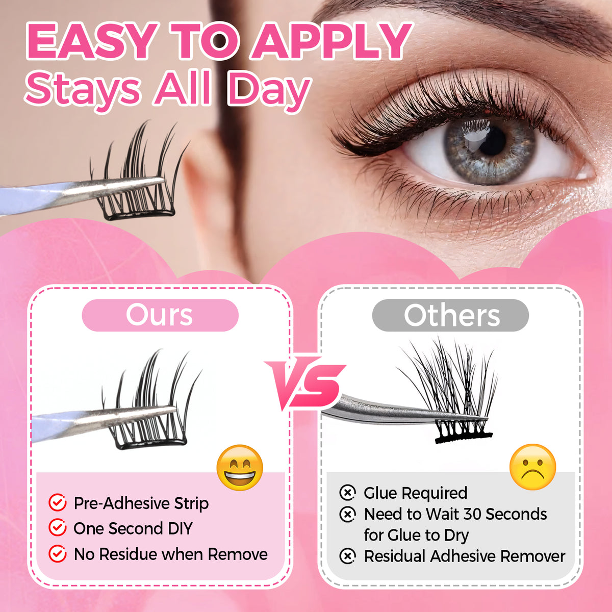 JINYANHUA Self-Stick Lashes - Fire Tassel Purple