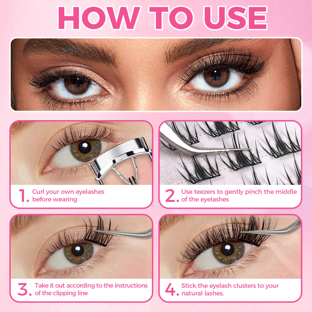 JINYANHUA Self-Stick Lashes - Fire Tassel Purple