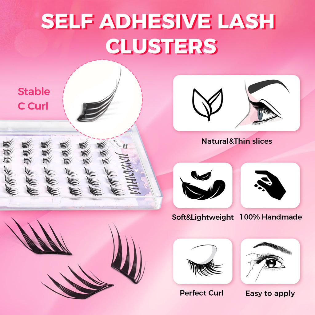 JINYANHUA Self-Stick Lashes - Diagonal Flying Bird Series Small Wings