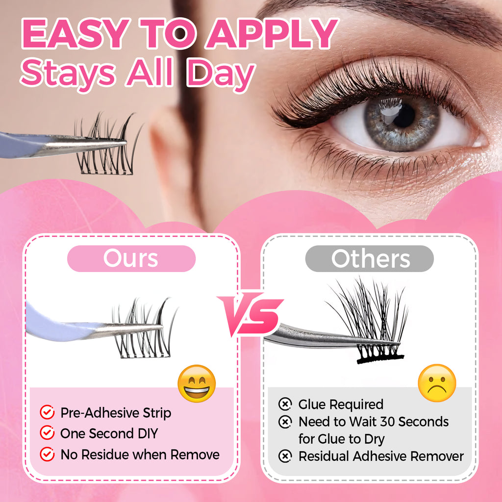 JINYANHUA Self-Stick Lashes - Double-Point Sunflower