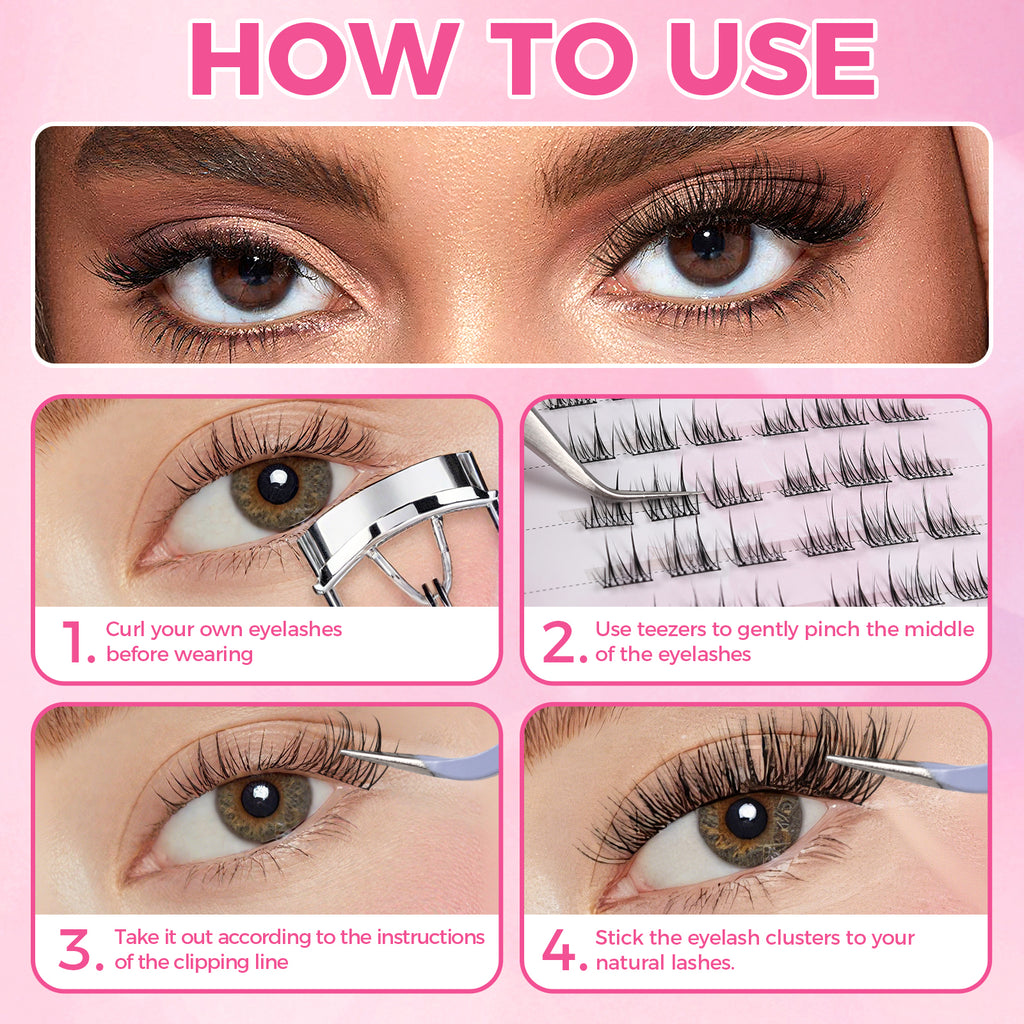 JINYANHUA Self-Stick Lashes - Double-Point Sunflower