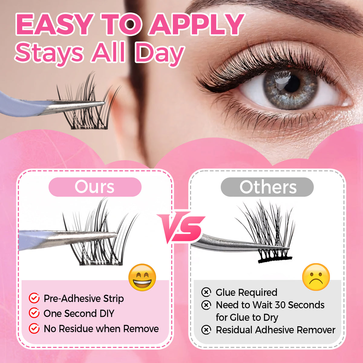 JINYANHUA Self-Stick Lashes - Girl Heart