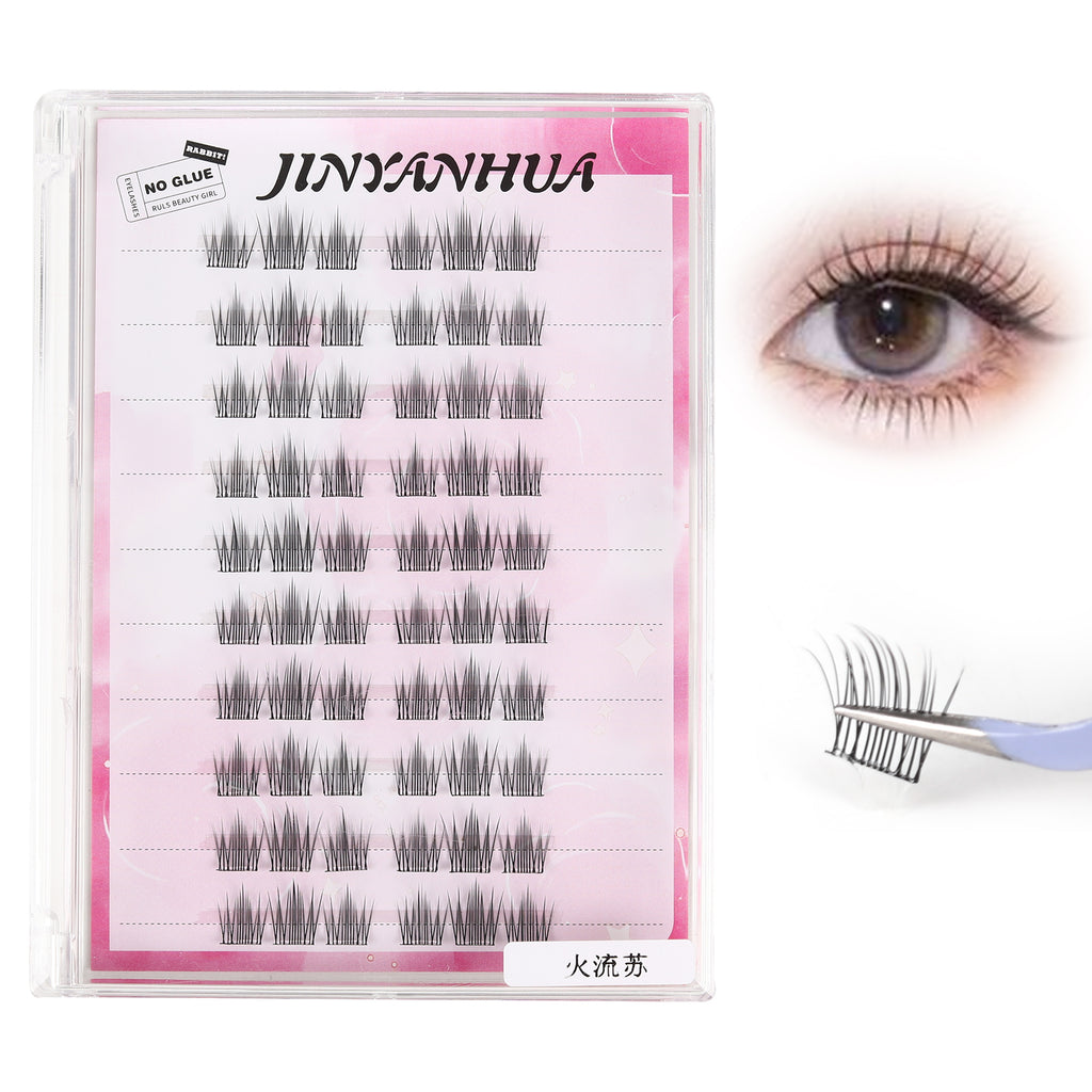 JINYANHUA Self-Stick Lashes - Fire Tassel Pink