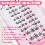 JINYANHUA Self-Stick Lashes - Fire Tassel Pink