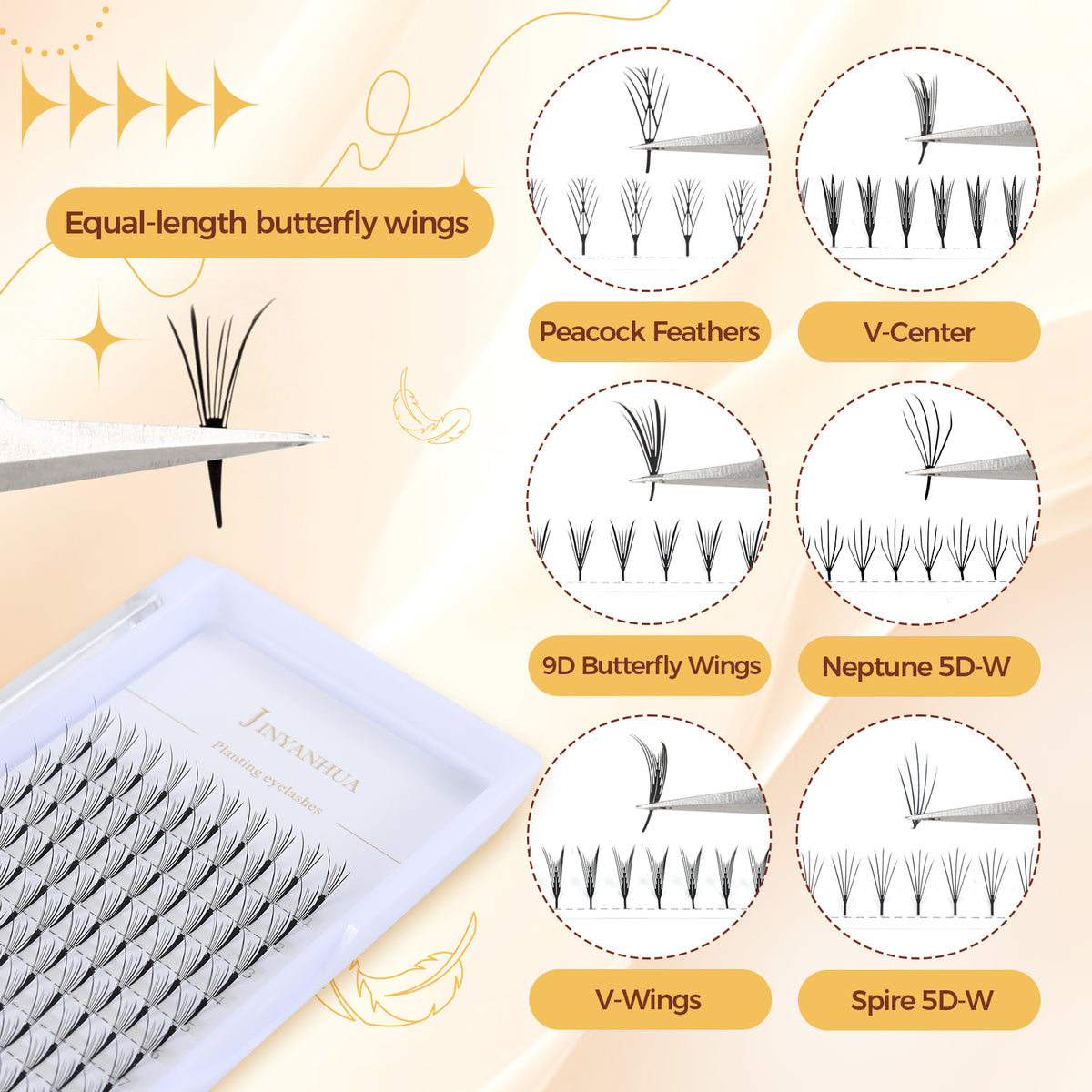 JINYANHUA Laser Print-Equal Length Butterfly Wing