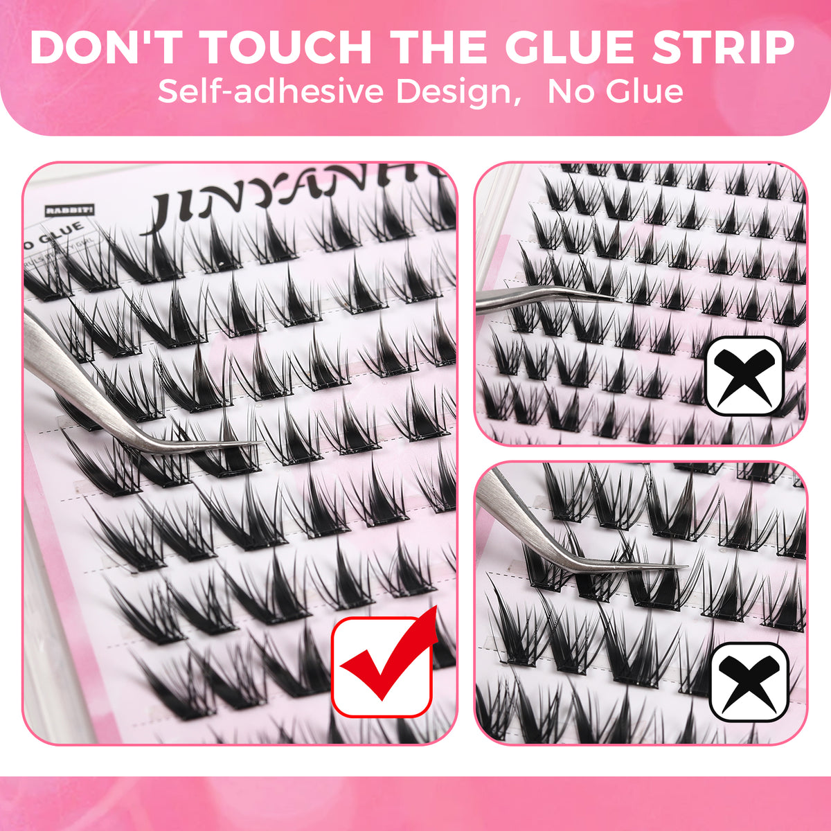 JINYANHUA Self-Stick Lashes - Nine-Tail Rabbit