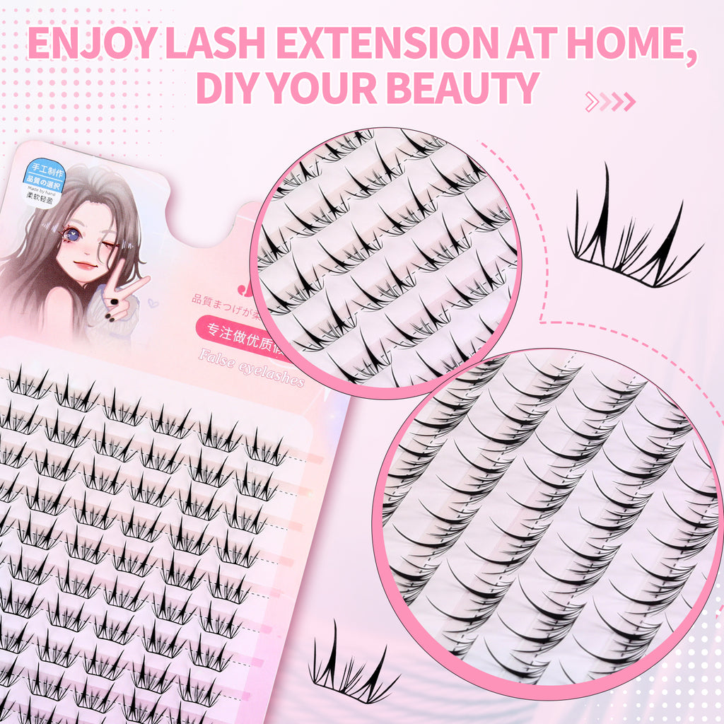 JINYANHUA Pink Laser Card-Dense Little Deer Eyelashes