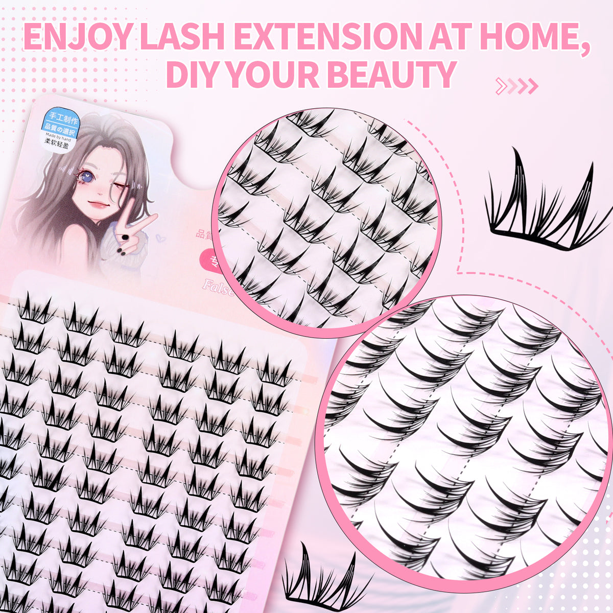 JINYANHUA Pink Laser Card-Little Deer Eyelashes