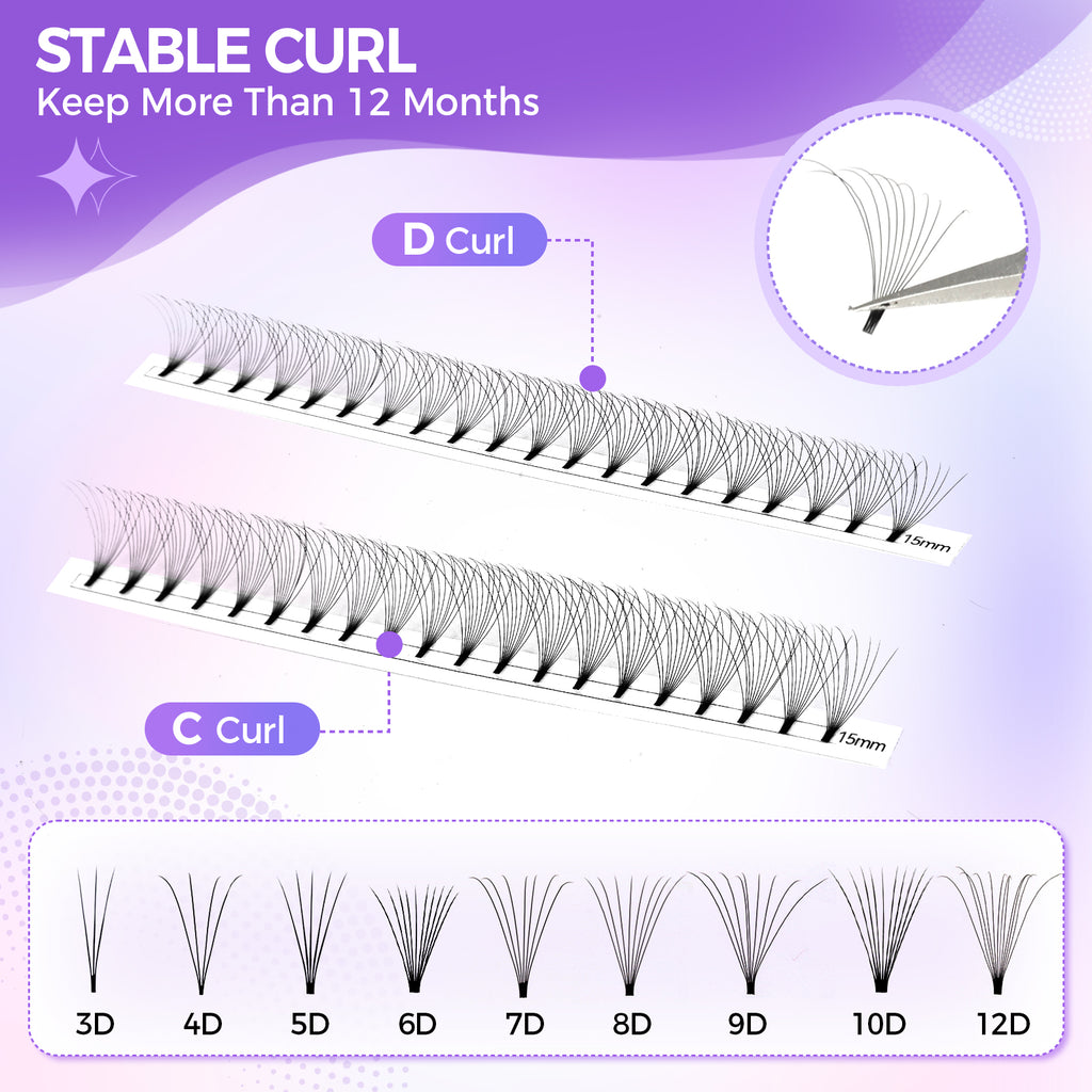 JINYANHUA 8-15mm Mixed Long & Short Stalks 0.07mm 10D Flat Tip Large Capacity