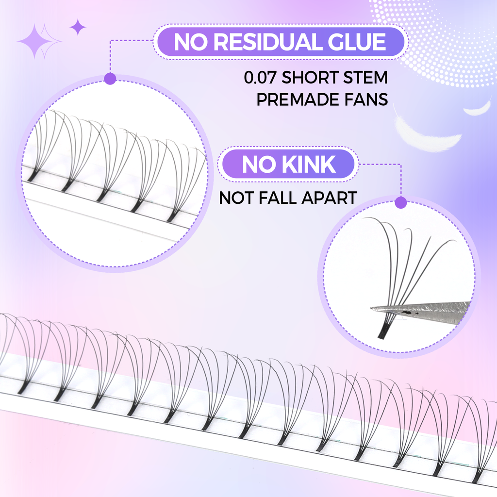JINYANHUA 5D Single Long 0.07mm Thick Short Stems Large Capacity