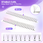 JINYANHUA 8-15mm Mixed Long & Short Stalks 0.07mm 5D Flat Tip Large Capacity