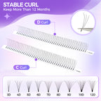 JINYANHUA 8-15mm Mixed Long & Short Stalks 0.07mm 3D Flat Tip Large Capacity