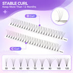 JINYANHUA 8-15mm Mixed Long & Short Stalks 0.07mm 4D Flat Tip Large Capacity