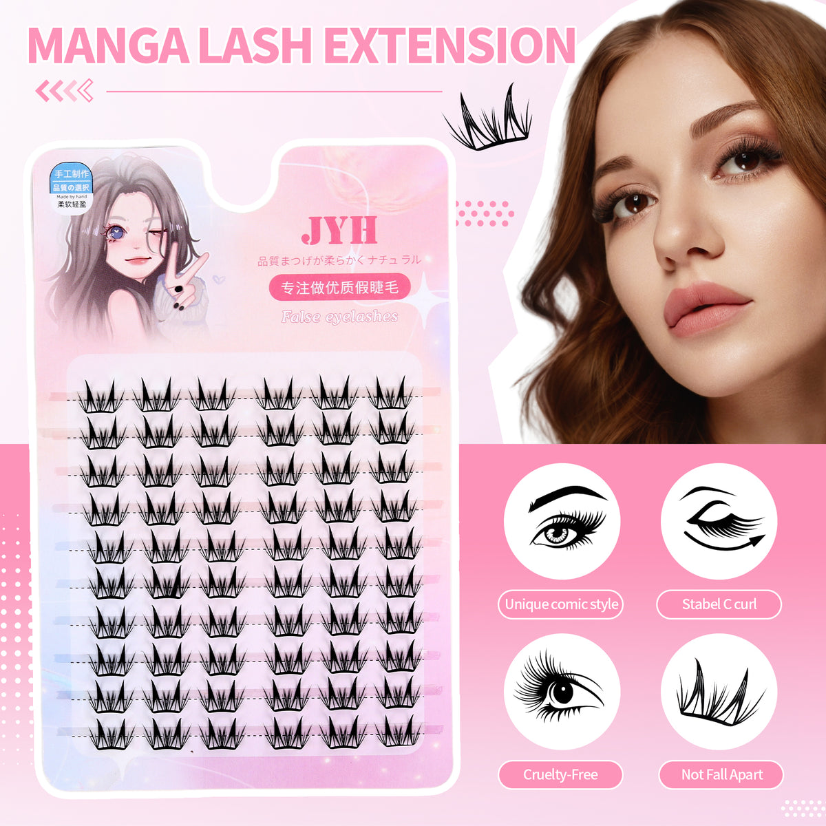 JINYANHUA Pink Laser Card-Little Deer Eyelashes